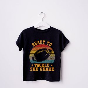 Back To School Shopping Ready To Tackle 3rd Grade Rugby Football T-Shirt 2 3 Ready To Tackle Third Grade Football First Day Of School T Shirt 2 3