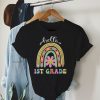 Retro First Day of School Hello 1st Grade Teacher Rainbow T-Shirt