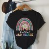 Retro First Day of School Hello 3rd Grade Teacher Rainbow T-Shirt