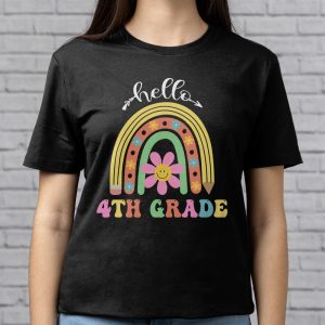 Retro First Day of School Hello 4th Grade Teacher Rainbow T Shirt 5 2