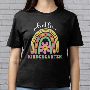 Retro First Day of School Hello Kindergarten Teacher Rainbow T Shirt 5 2