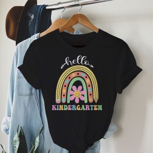 Hello Kindergarten Retro Rainbow Cute First Day Of School Outfits T-Shirt 4