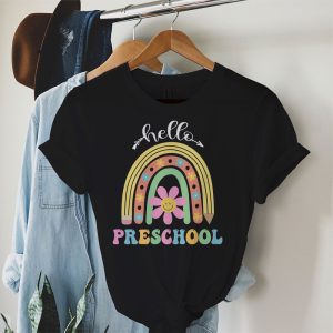 Hello Preschool Retro Rainbow Cute First Day Of School Outfits T-Shirt 4