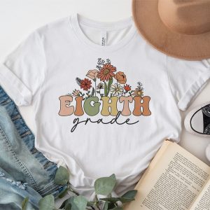 Retro Floral Eighth Grade Vibes Back To School Teachers Kids T Shirt 3