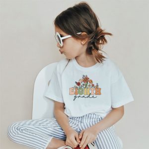 Retro Floral Eighth Grade Vibes Back To School Teachers Kids T-Shirt