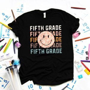 Retro Floral Fifth Grade Teachers Back To School Student T Shirt 4