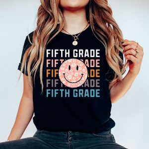 Retro Floral Fifth Grade Teachers Back To School Student T Shirt 5