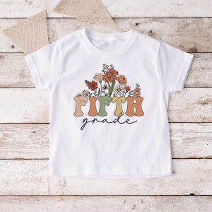 Retro Floral Fifth Grade Vibes Back To School Teachers Kids T Shirt 4