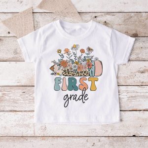 Retro Floral First Grade Vibes Back To School Teachers Kids T Shirt 4 2