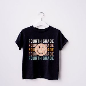 Retro Floral Fourth Grade Teachers Back To School Student T Shirt 5