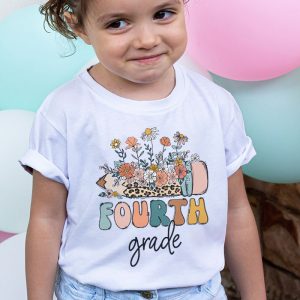 Retro Floral Fourth Grade Vibes Back To School Teachers Kids T Shirt 2 2