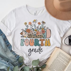 Retro Floral Fourth Grade Vibes Back To School Teachers Kids T Shirt 3 2