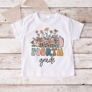 Retro Floral Fourth Grade Vibes Back To School Teachers Kids T Shirt 4 2