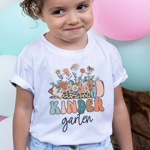 Retro Floral Kindergarten Vibes Back To School Teachers Kids T Shirt 2 3