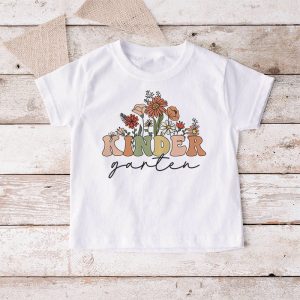 Retro Floral Kindergarten Vibes Back To School Teachers Kids T Shirt 4 1