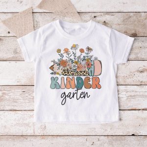 Retro Floral Kindergarten Vibes Back To School Teachers Kids T Shirt 4 3