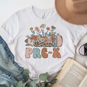 Retro Floral Pre K Vibes Back To School Teachers Kids T Shirt 3 1