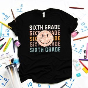 Retro Floral Sixth Grade Teachers Back To School Student T Shirt 4