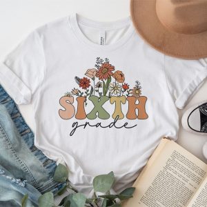 Retro Floral Sixth Grade Vibes Back To School Teachers Kids T Shirt 3