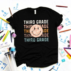 Retro Floral Third Grade Teachers Back To School Student T Shirt 4