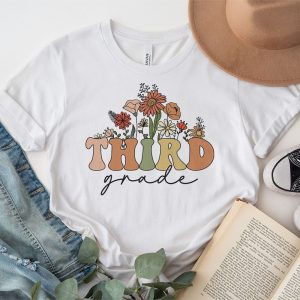 Retro Floral Third Grade Vibes Back To School Teachers Kids T Shirt 3