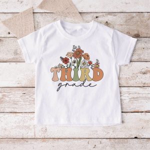 Retro Floral Third Grade Vibes Back To School Teachers Kids T Shirt 4