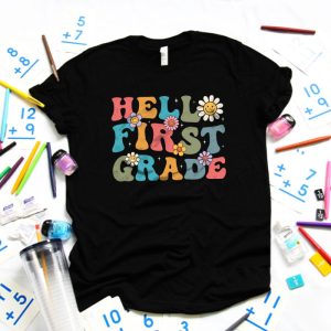 Retro Hello First Grade Crew Teacher Back To School Student T Shirt 4 2