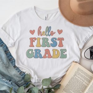 Retro Hello First Grade Crew Teacher Back To School Student T Shirt 4 3