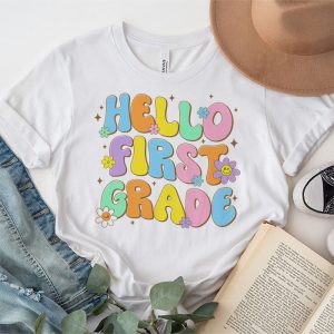 Retro Hello First Grade Crew Teacher Back To School Student T Shirt 4
