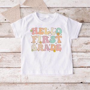 Retro Hello First Grade Crew Teacher Back To School Student T Shirt 5 1