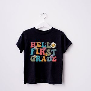 Retro Hello First Grade Crew Teacher Back To School Student T Shirt 5 2