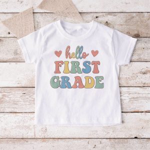 Retro Hello First Grade Crew Teacher Back To School Student T Shirt 5 3