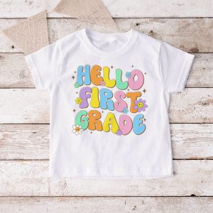 Retro Hello First Grade Crew Teacher Back To School Student T Shirt 5