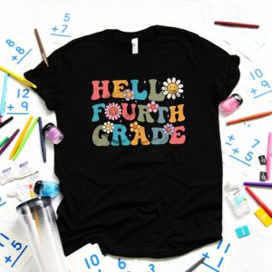 Retro Hello Fourth Grade Crew Teacher Back To School Student T Shirt 4 2