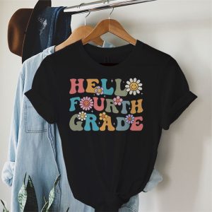 First Day Of School Retro Hello Fourth Grade Back To School Cute Gift T-Shirt 3