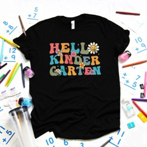 Retro Hello Kindergarten Crew Teacher Back To School Student T Shirt 4 2