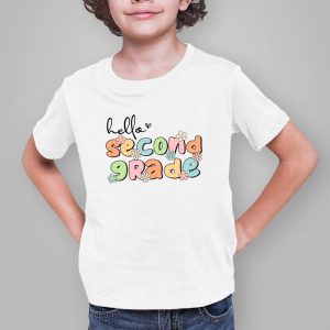 Retro Hello Second Grade Crew Teacher Back To School Student T Shirt 2 4