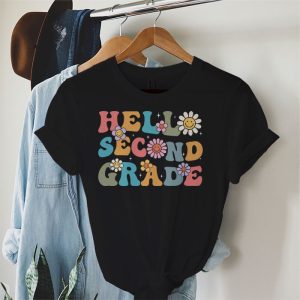 First Day Of School Retro Hello Second Grade Back To School Cute Gift T-Shirt 3