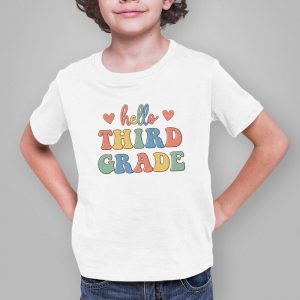 Retro Hello Third Grade Crew Teacher Back To School Student T Shirt 2 3