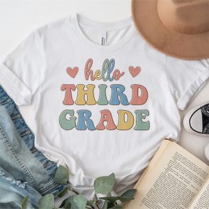 Retro Hello Third Grade Crew Teacher Back To School Student T Shirt 4 3