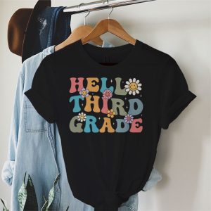Retro Hello Third Grade Crew Teacher Back To School Student T-Shirt