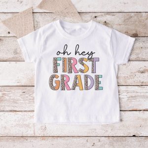 Retro Oh Hey 1st Grade Back To School Leopard Teachers T Shirt 4