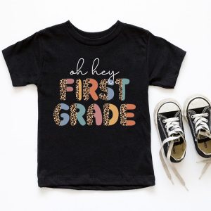 Retro Oh Hey 1st Grade Back To School Leopard Teachers T Shirt 6