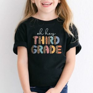 Retro Oh Hey 3rd Grade Back To School Leopard Teachers T Shirt 2 1