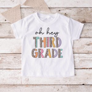 Retro Oh Hey 3rd Grade Back To School Leopard Teachers T Shirt 4