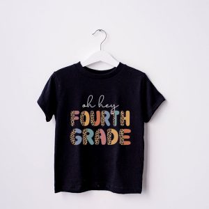 Retro Oh Hey 4th Grade Back To School Leopard Teachers T Shirt 4 1