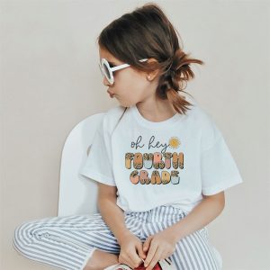 Retro Back To School Outfits Oh Hey 4th Grade Leopard Gift T-Shirt 1