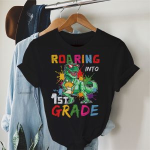 Back To School Roaring 1st Grade Cool Dinosaur For Kids Boys Girls T-Shirt 1 1 Roaring 1st Grade Cool Dinosaur Back to School For Kids Boys T Shirt 1 1 1