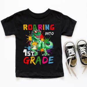 Back To School Roaring 1st Grade Cool Dinosaur For Kids Boys Girls T-Shirt 1 4 Roaring 1st Grade Cool Dinosaur Back to School For Kids Boys T Shirt 1 1 4