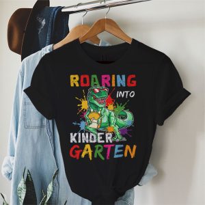 Back To School Roaring Kindergarten Cool Dinosaur For Kids Boys Girls T-Shirt 1 1 Roaring 1st Grade Cool Dinosaur Back to School For Kids Boys T Shirt 1 3 1